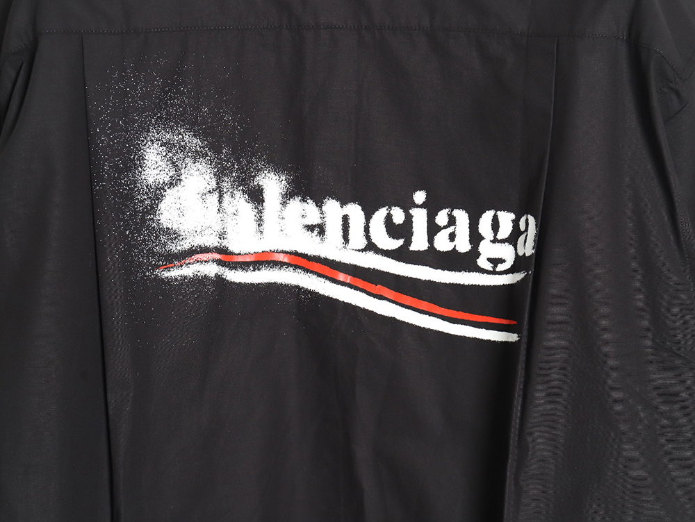 Balenciaga 24SS fuzzy cola print short-sleeved shirt