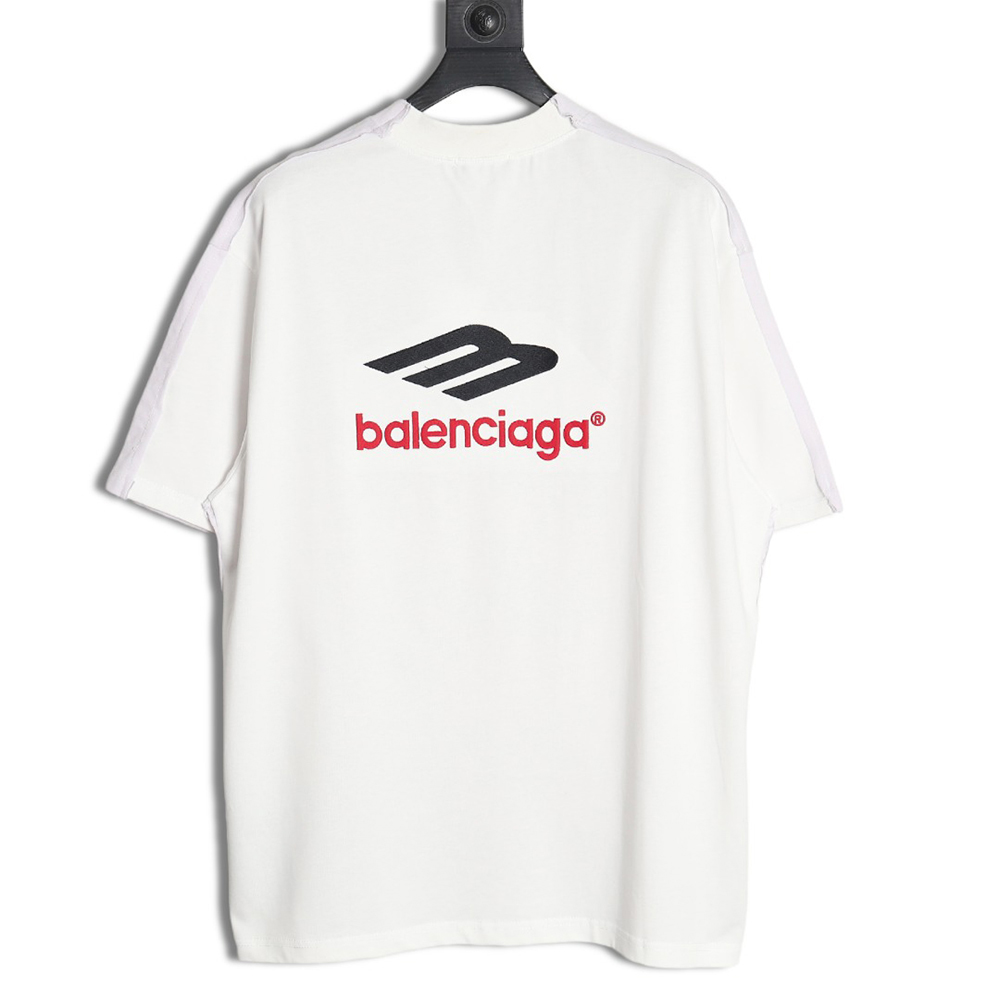 Balenciaga 24ss double-sided stitching embroidered short sleeves
