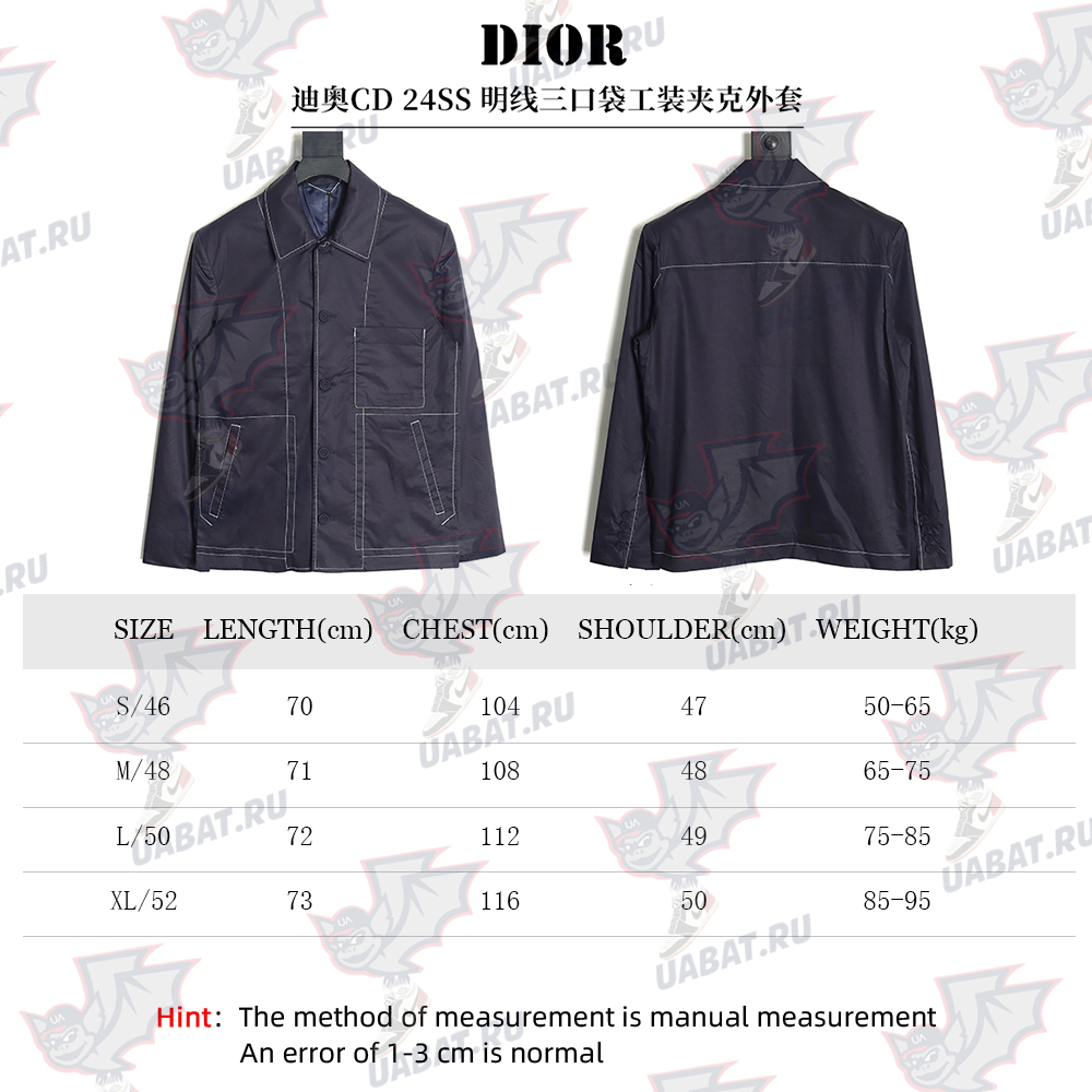Dior CD24SS topstitched three-pocket work jacket