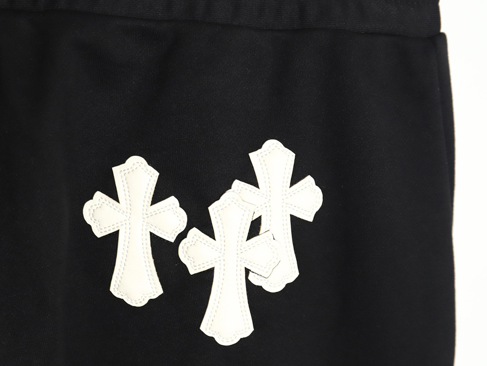 Chrome Hearts White Leather Logo Cross Shorts
