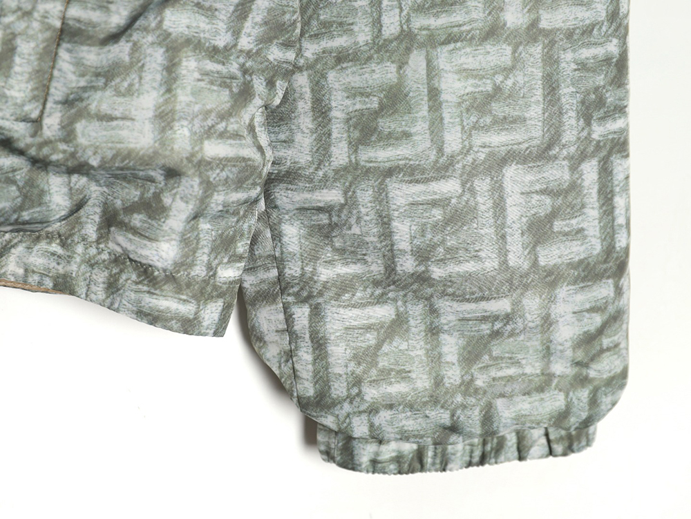 Fendi FD24SS Green FF Reversible Nylon Jacket Hooded Jacket