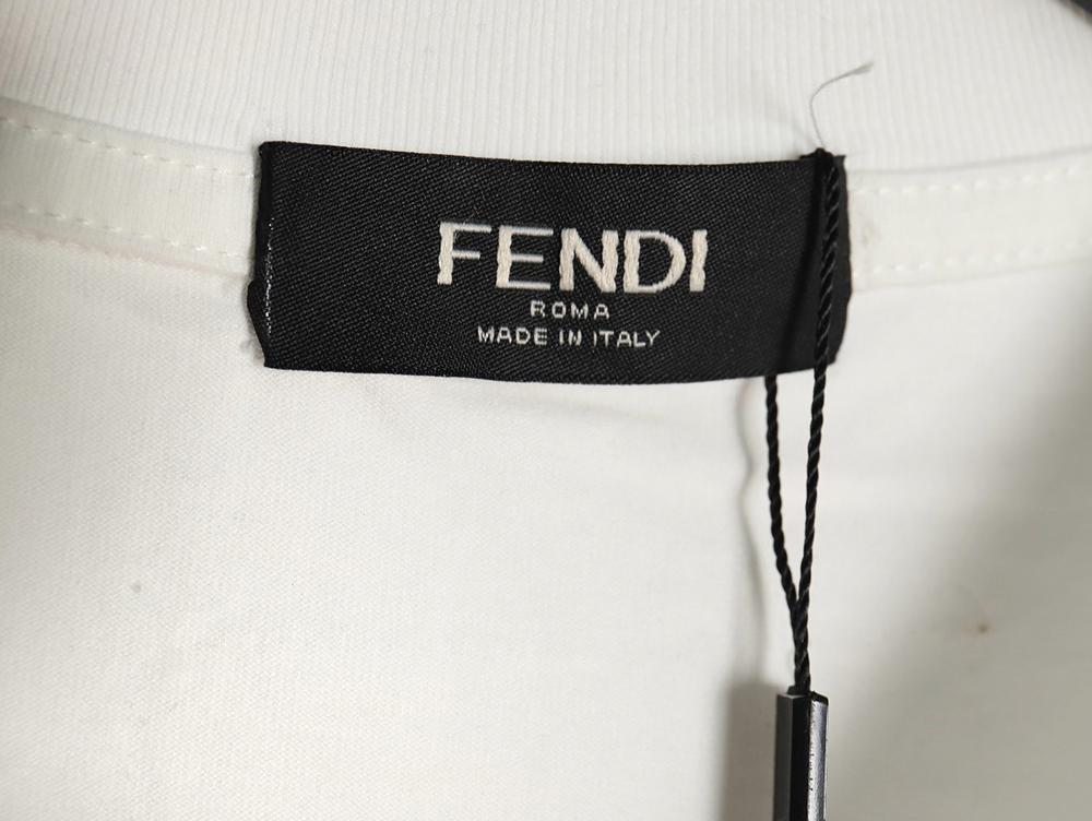 Fendi double F color block embroidered short sleeves