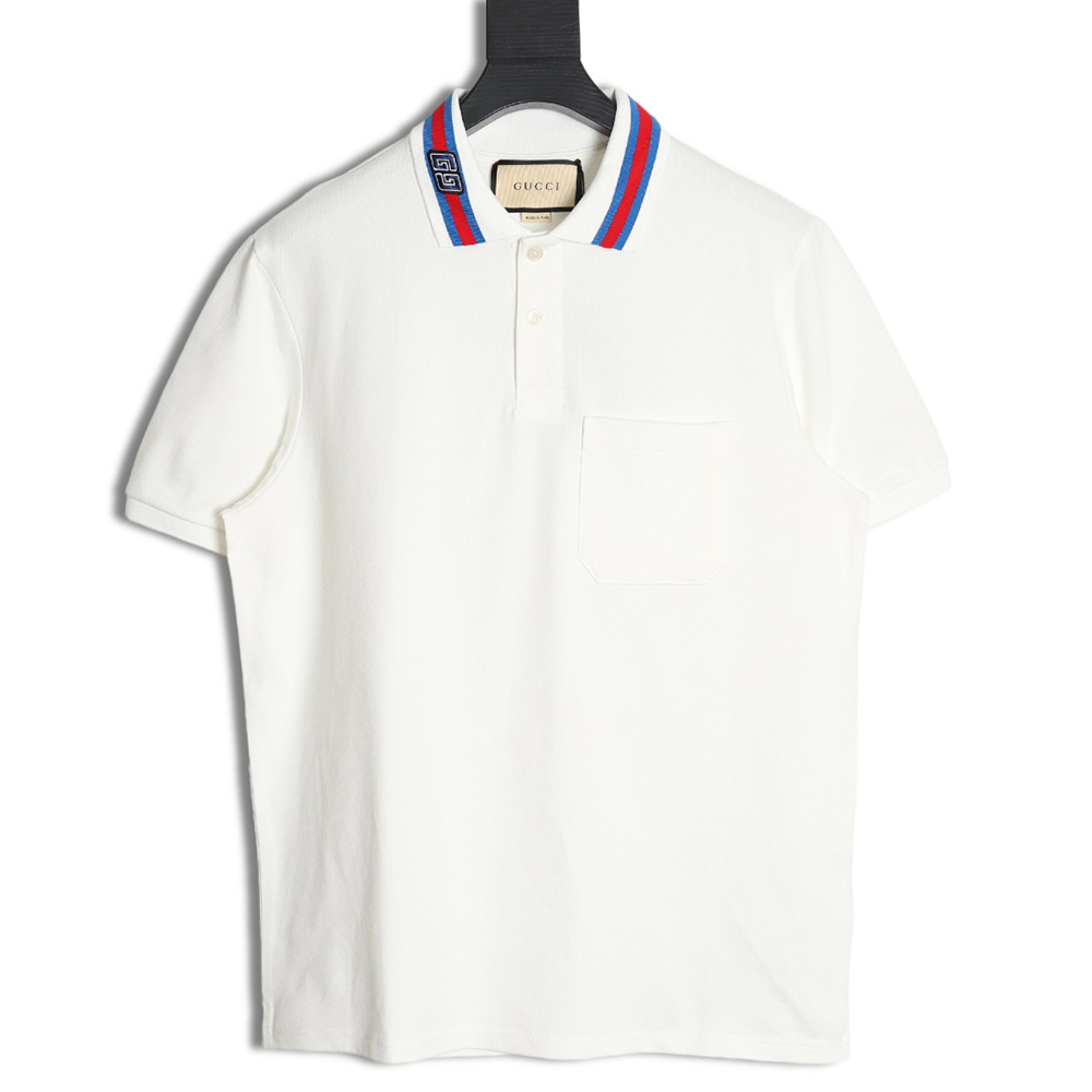 Gucci GUC 24 new collar GG embroidered short-sleeved polo shirt TSK1