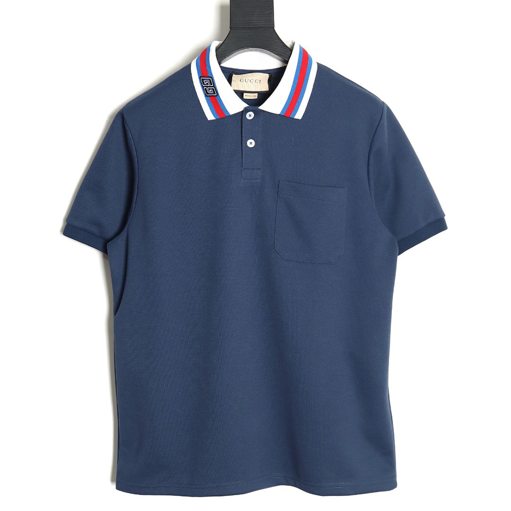 Gucci GUC 24 new collar GG embroidered short-sleeved polo shirt TSK2