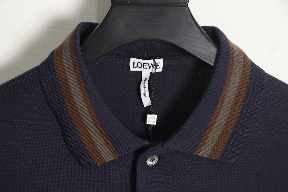 Loewe 23SS colorblock embroidered logo on chest short-sleeved POLO shirt TSK2