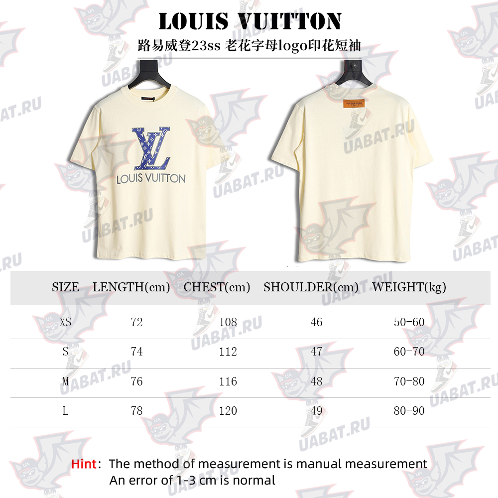 Louis Vuitton 23ss old flower letter logo printed short sleeve TSK1