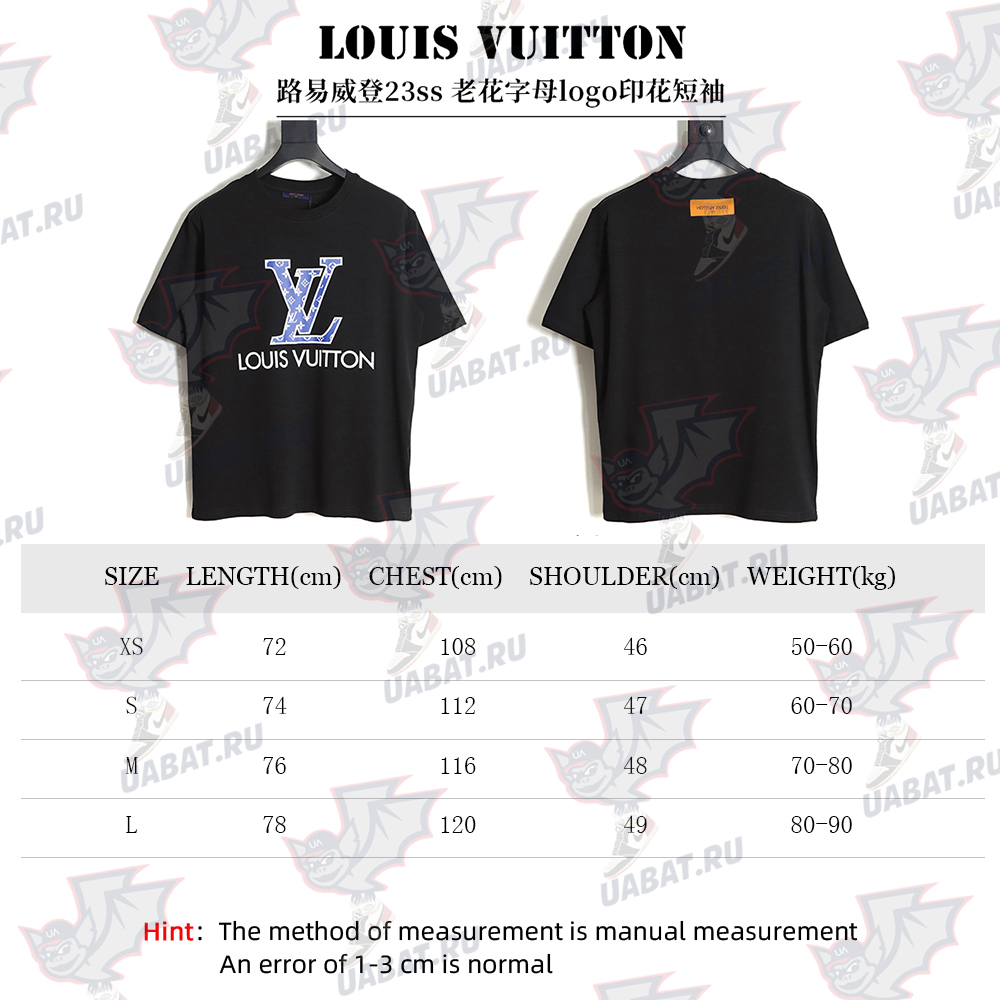 Louis Vuitton 23ss old flower letter logo printed short sleeve TSK2