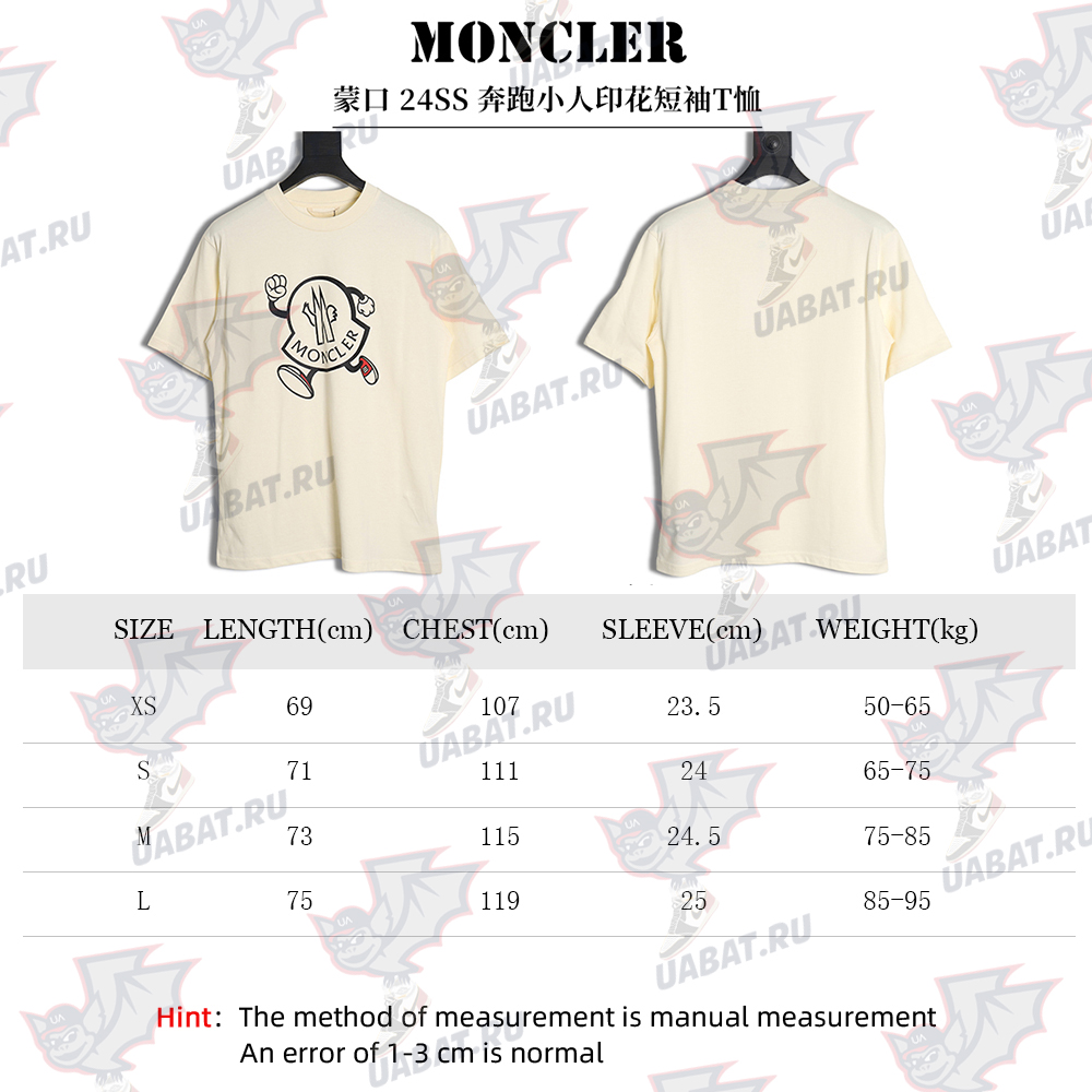 Moncler 24SS running man print short sleeve T-shirt TSK1