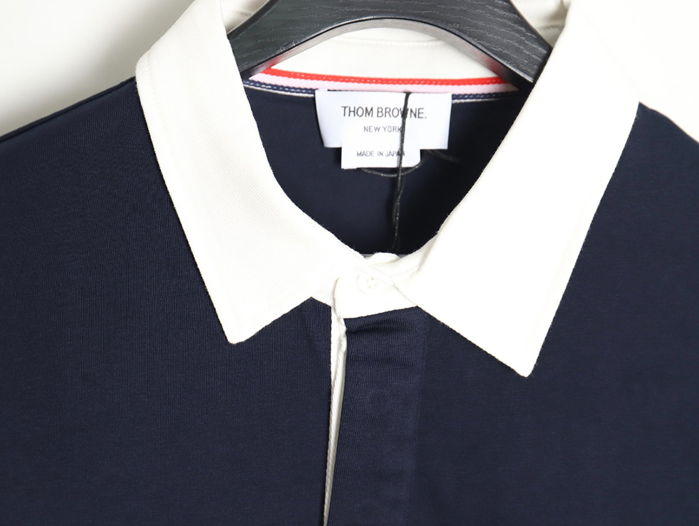 Thom Browne TB24 Early Spring Contrast Collar Short Sleeve POLO Shirt