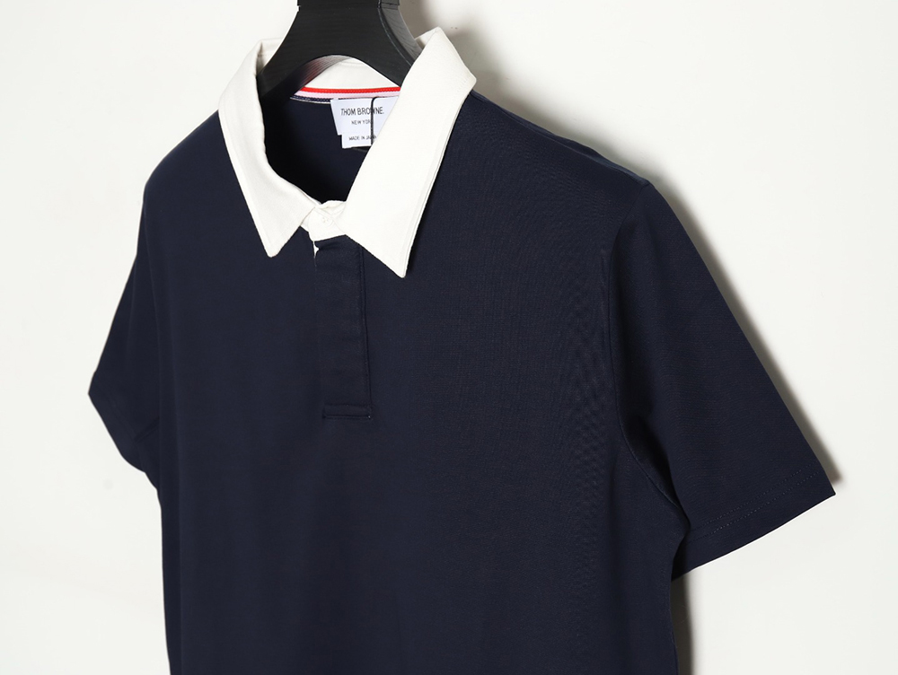 Thom Browne TB24 Early Spring Contrast Collar Short Sleeve POLO Shirt