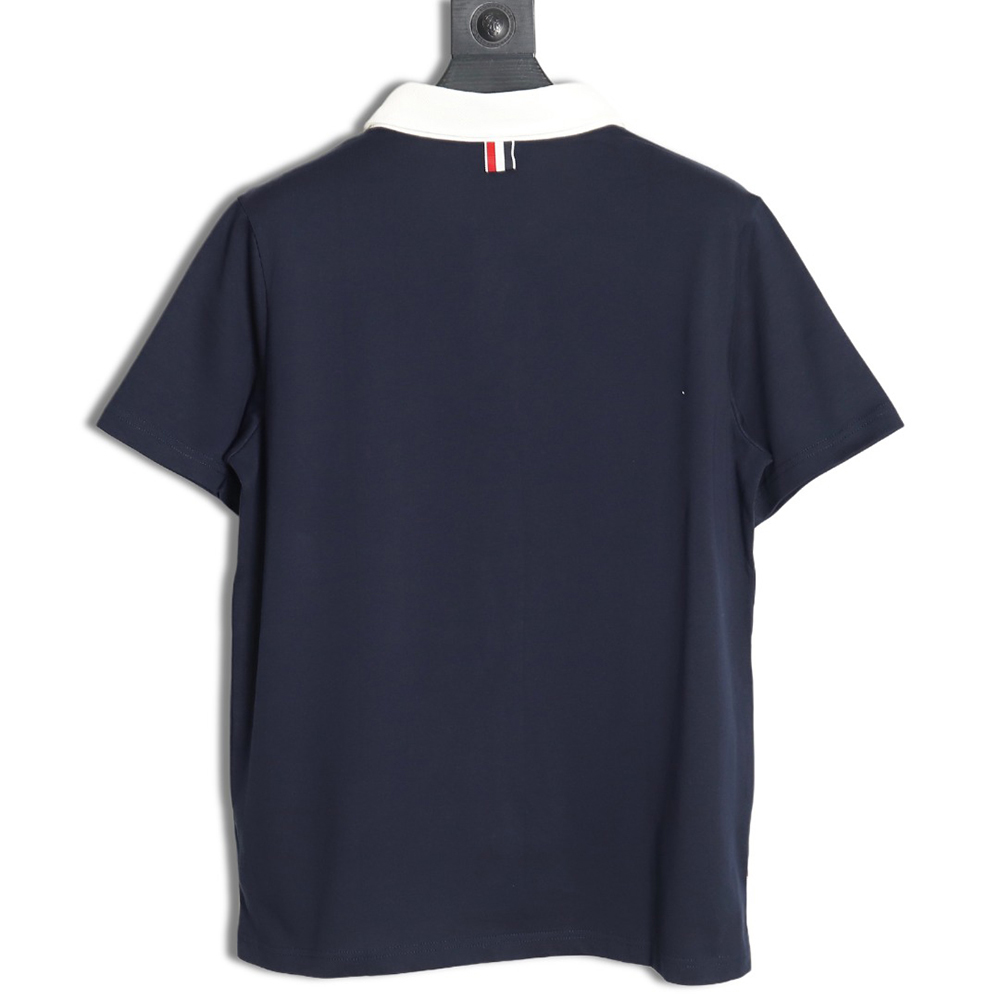 Thom Browne TB24 Early Spring Contrast Collar Short Sleeve POLO Shirt