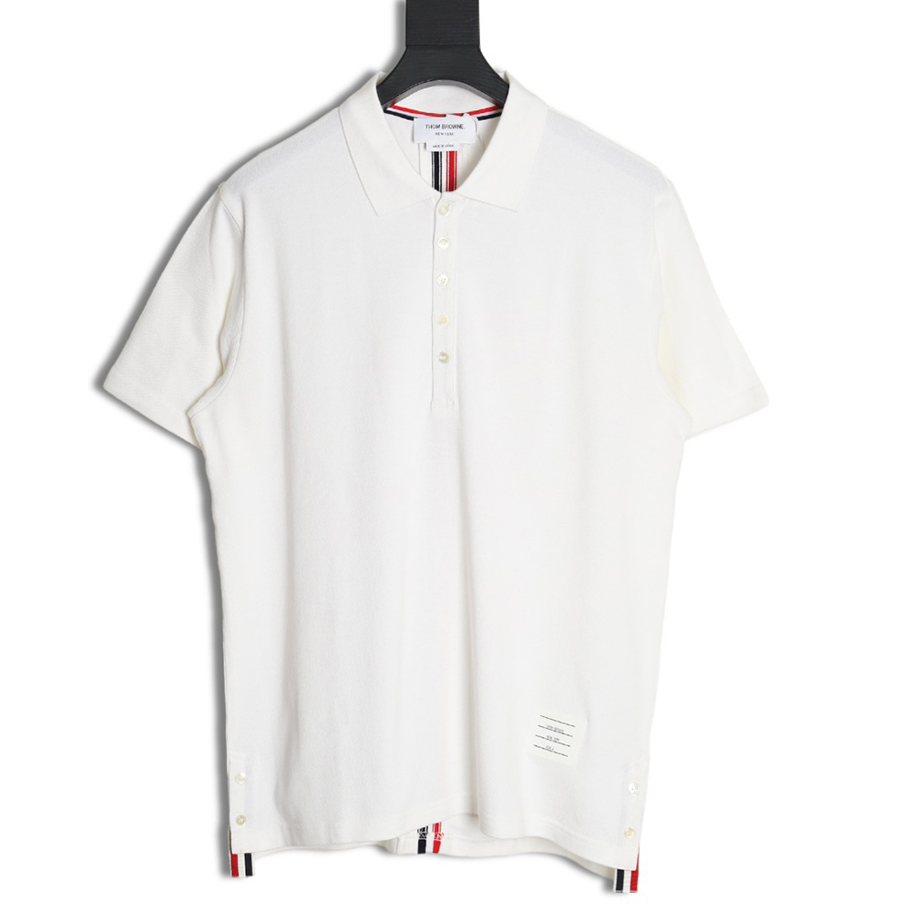 Thom Browne Back Web Short Sleeve Polo Shirt TSK1
