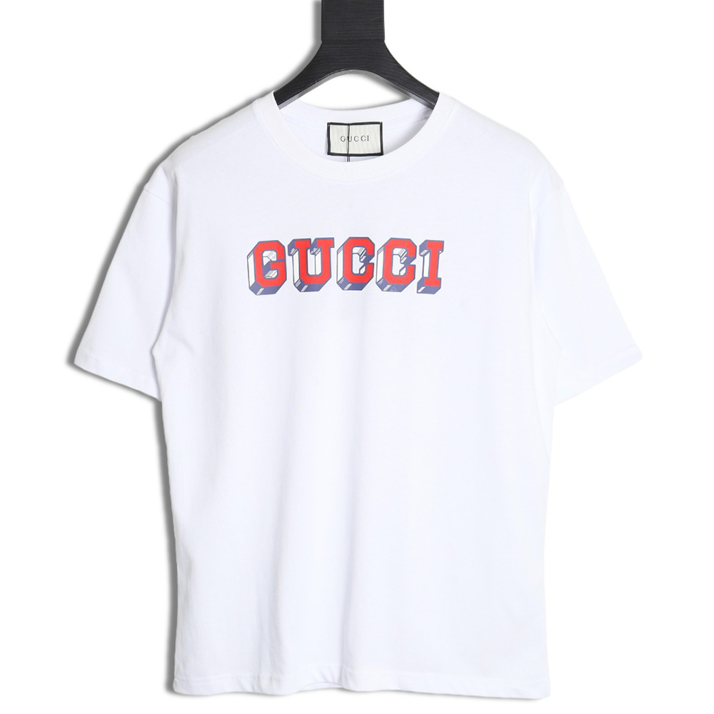 Gucci 24SS three-dimensional lettering short-sleeved T-shirt