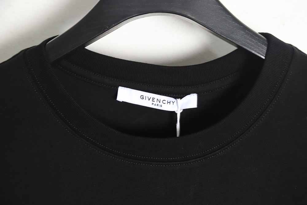 Givenchy ink-splashed letter print round neck short sleeves