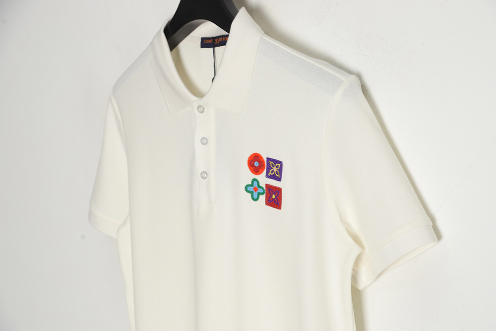 Louis Vuitton 24SS color label embroidered badge POLO shirt short sleeves