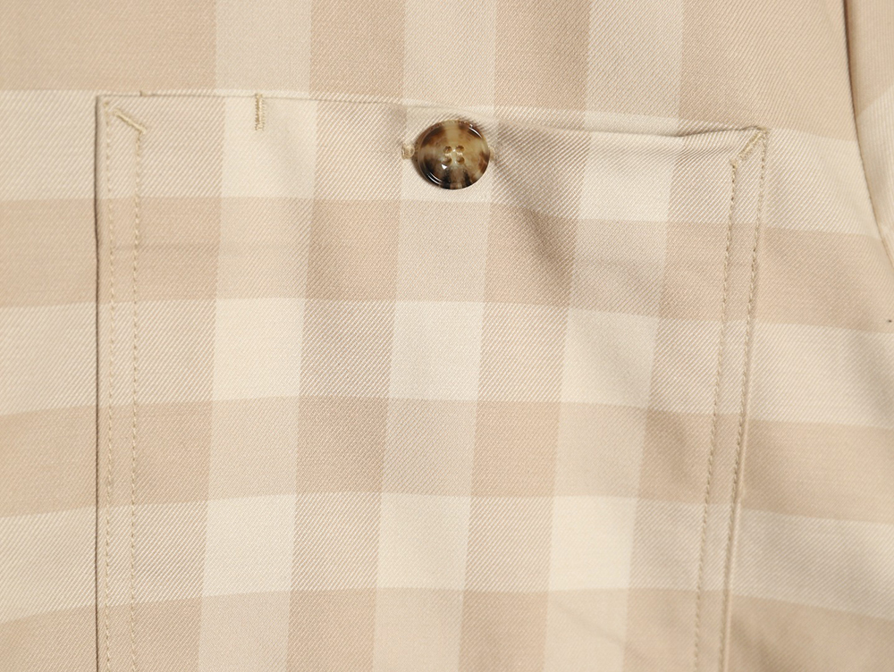 Burberry double pocket plaid short sleeve shirt