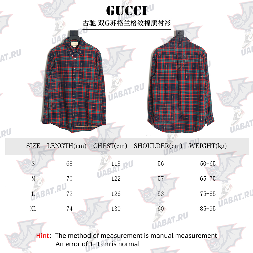 Gucci Tartan Plaid Cotton Shirt
