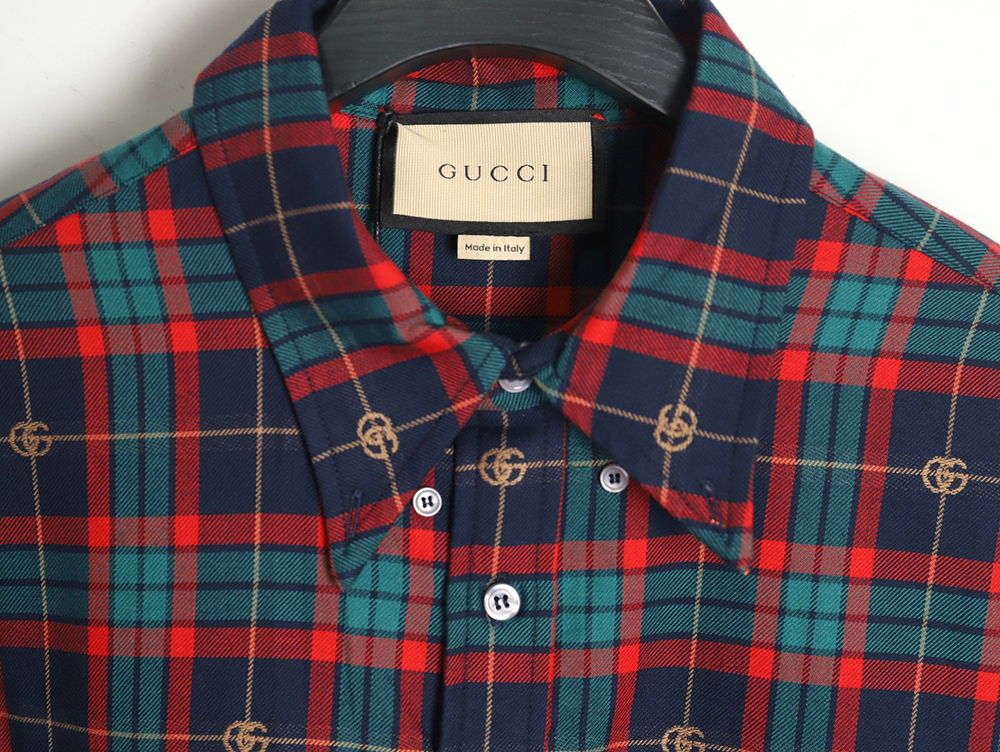 Gucci Tartan Plaid Cotton Shirt