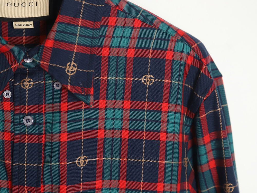 Gucci Tartan Plaid Cotton Shirt