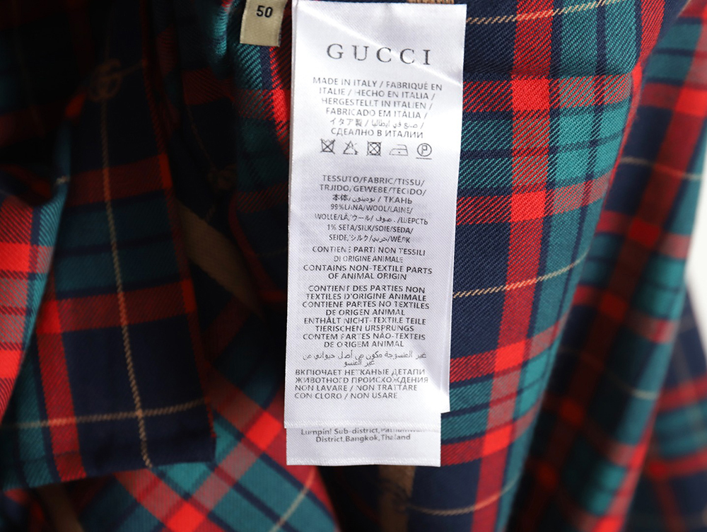 Gucci Tartan Plaid Cotton Shirt