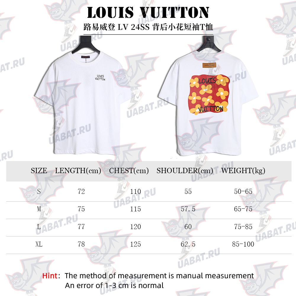 Louis Vuitton LV24SS short-sleeved T-shirt back small flowers