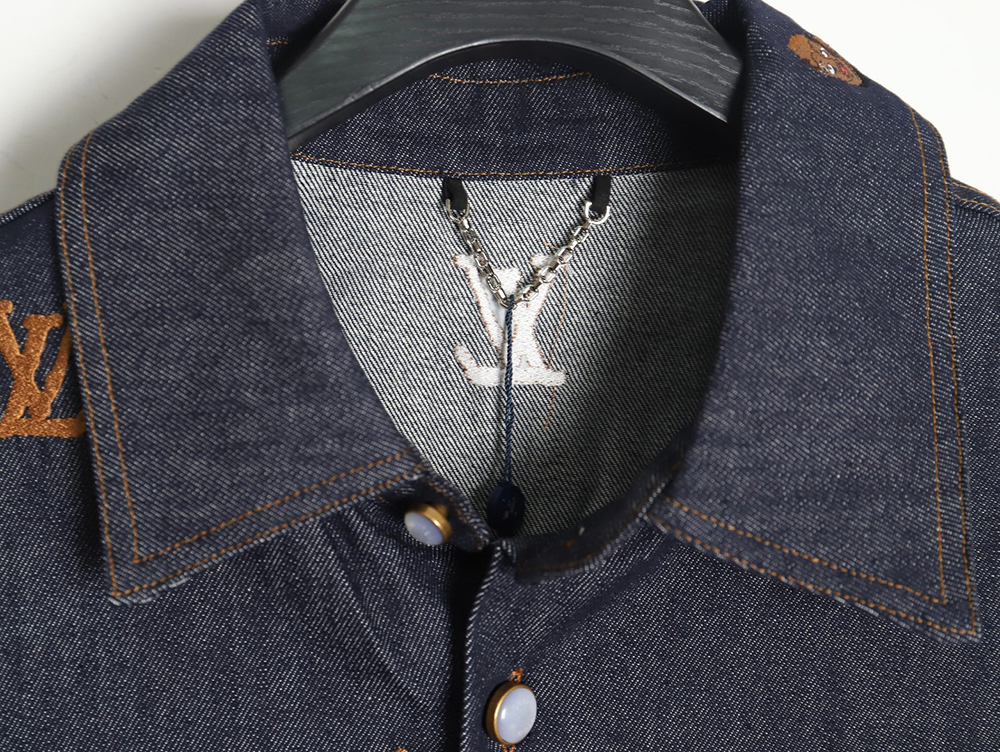 Louis Vuitton 24ss Henry Taylor portrait embroidered denim shirt