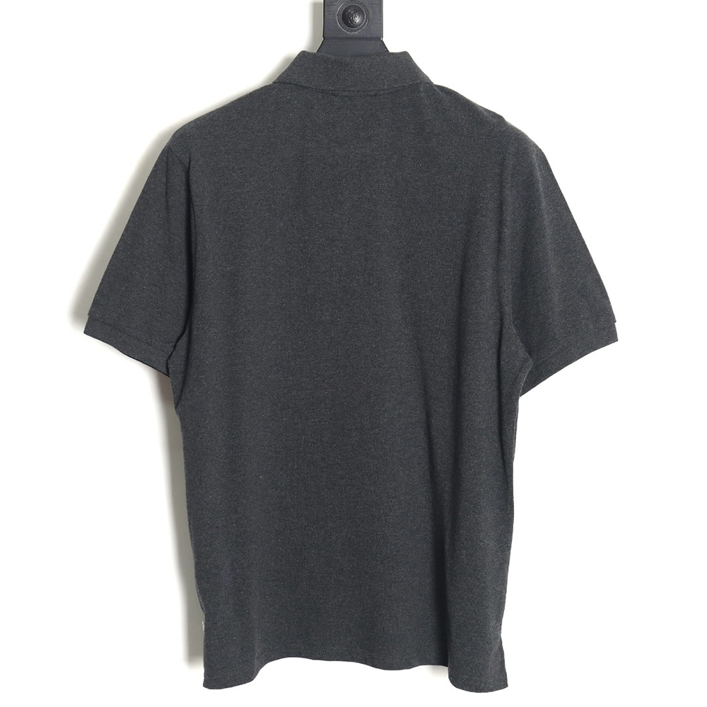Saint Laurent New pique blended embroidered short-sleeved polo shirt