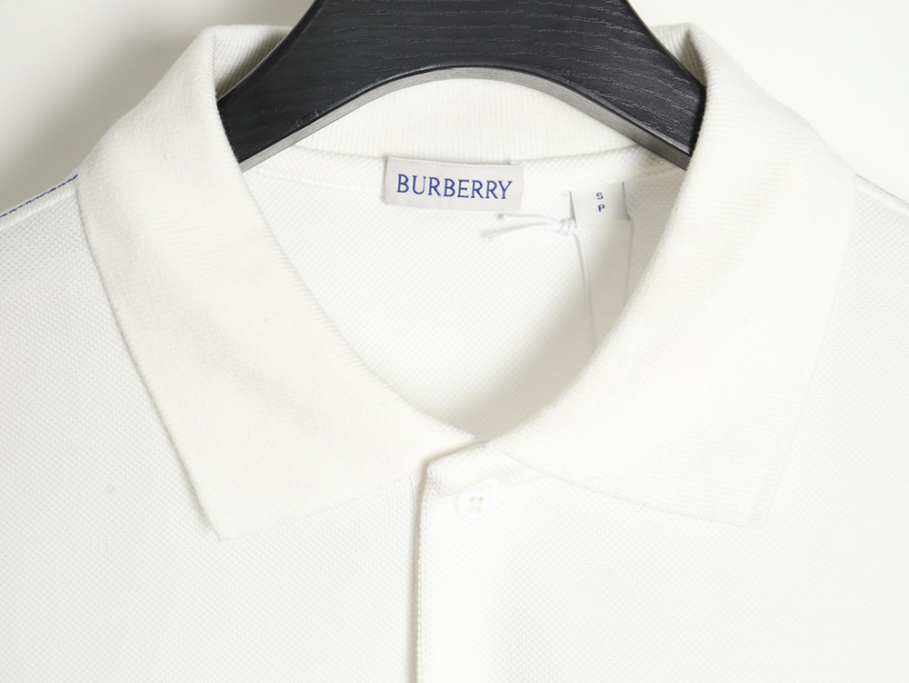 Burberry 24SS Warhorse contrast line reverse cuffs printed short-sleeved pol0 shirt