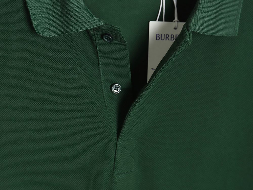 Burberry 24SS Warhorse contrasting color line reverse cuffs printed short-sleeved pol0 shirt_TSK1