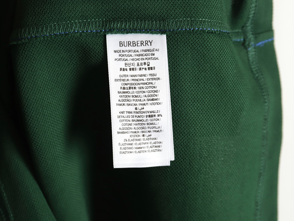 Burberry 24SS Warhorse contrasting color line reverse cuffs printed short-sleeved pol0 shirt_TSK1