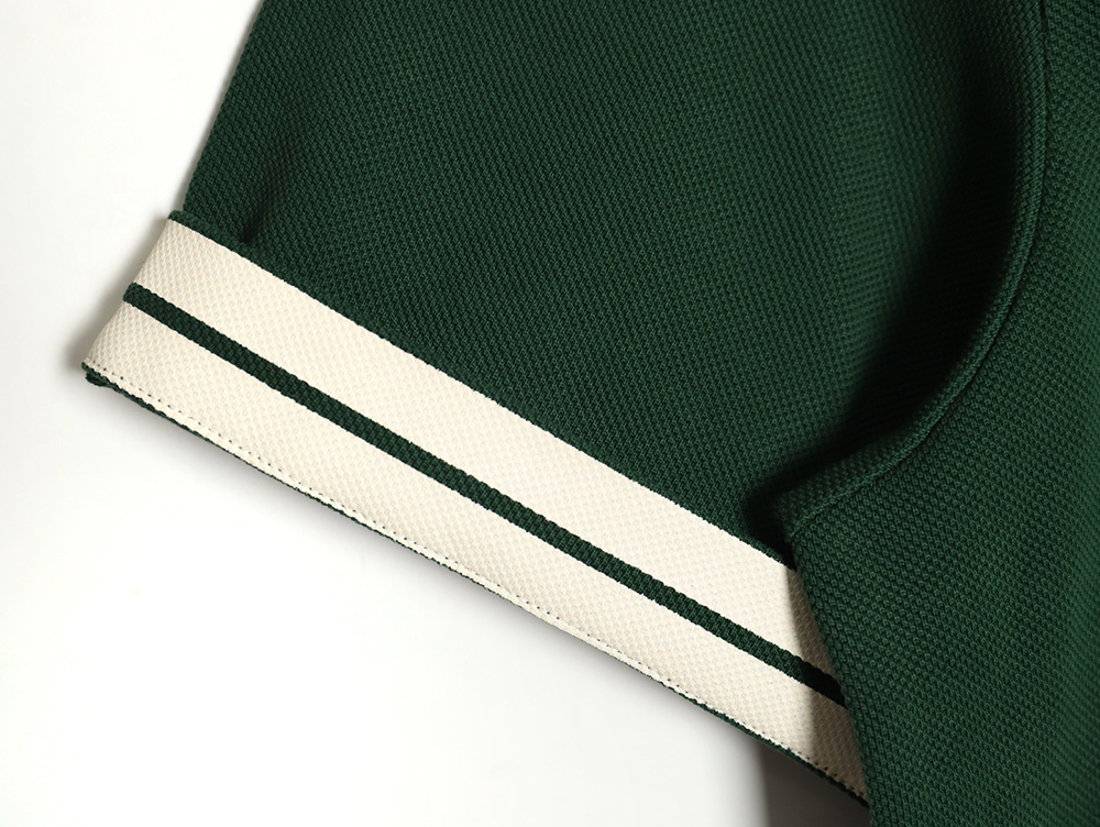Burberry 24SS Warhorse contrasting color line reverse cuffs printed short-sleeved pol0 shirt_TSK1