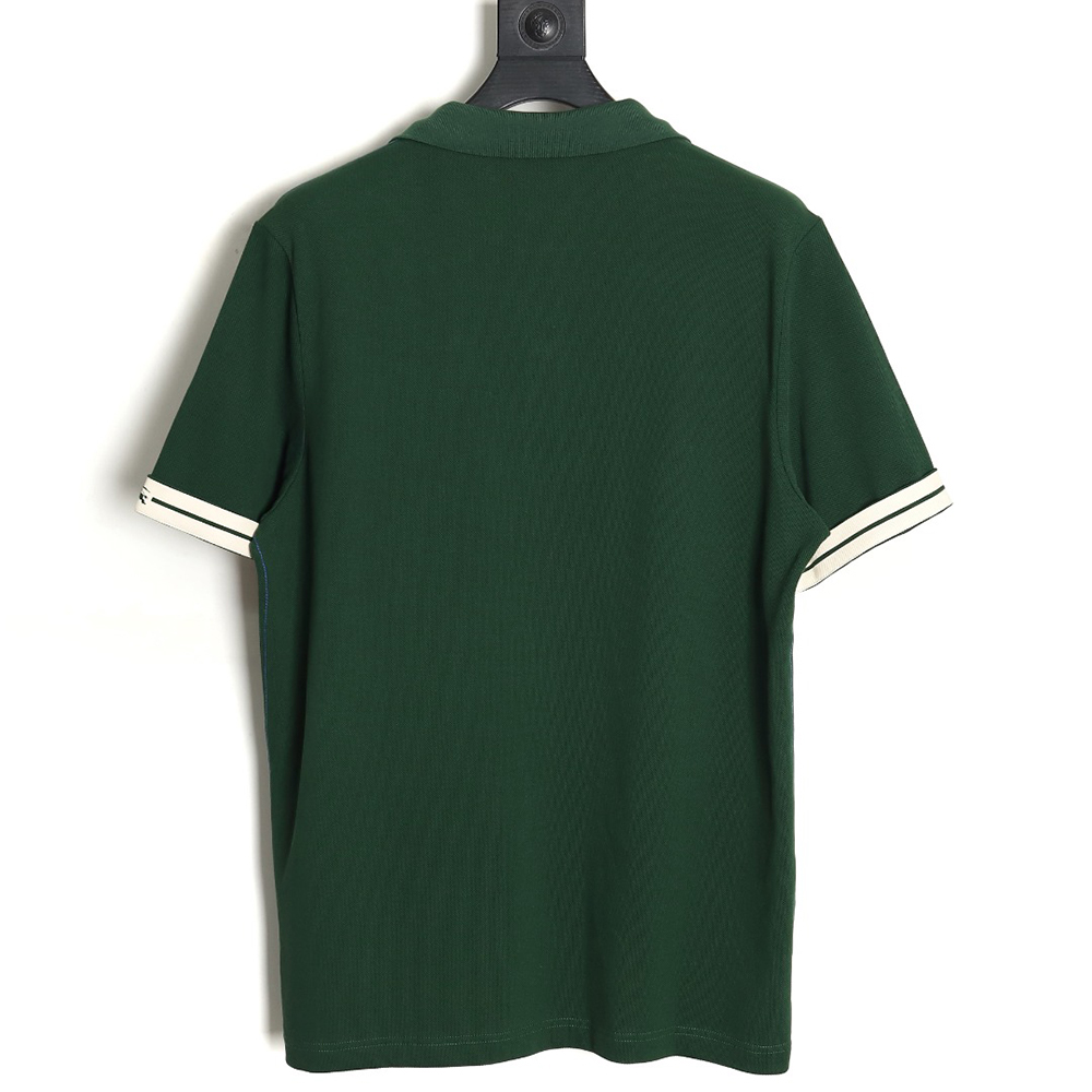 Burberry 24SS Warhorse contrasting color line reverse cuffs printed short-sleeved pol0 shirt_TSK1