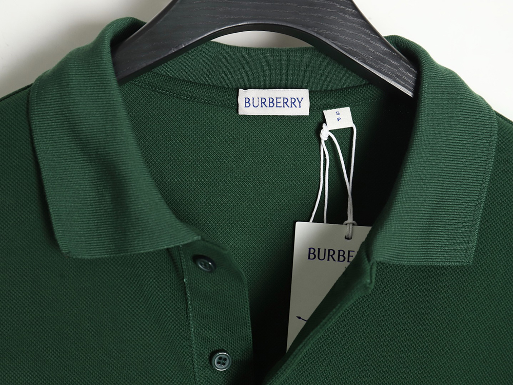 Burberry 24SS Warhorse contrasting color line reverse cuffs printed short-sleeved pol0 shirt_TSK1