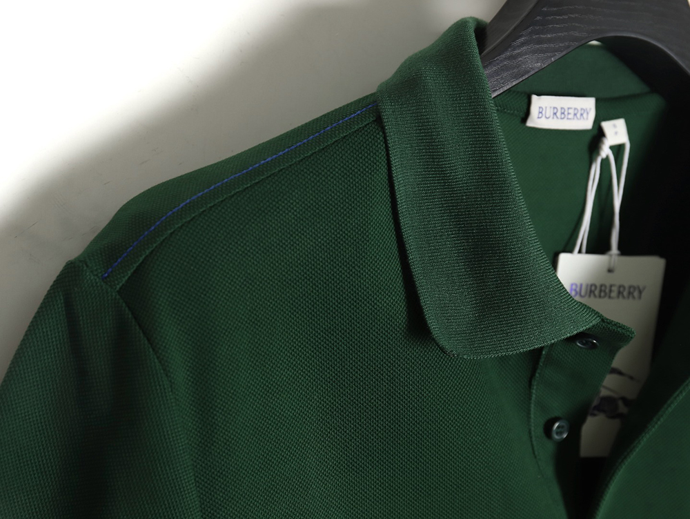 Burberry 24SS Warhorse contrasting color line reverse cuffs printed short-sleeved pol0 shirt_TSK1