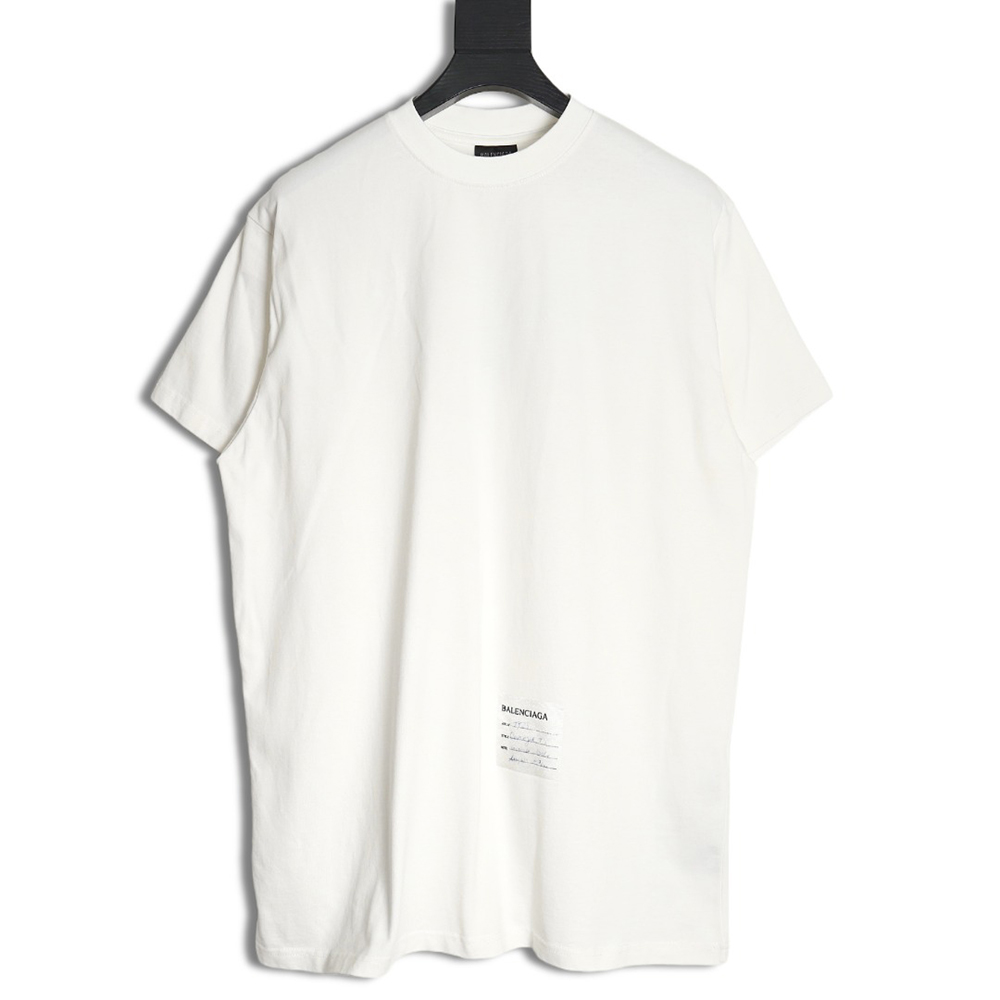 Balenciaga 24SS hem sticky note short-sleeved T-shirt