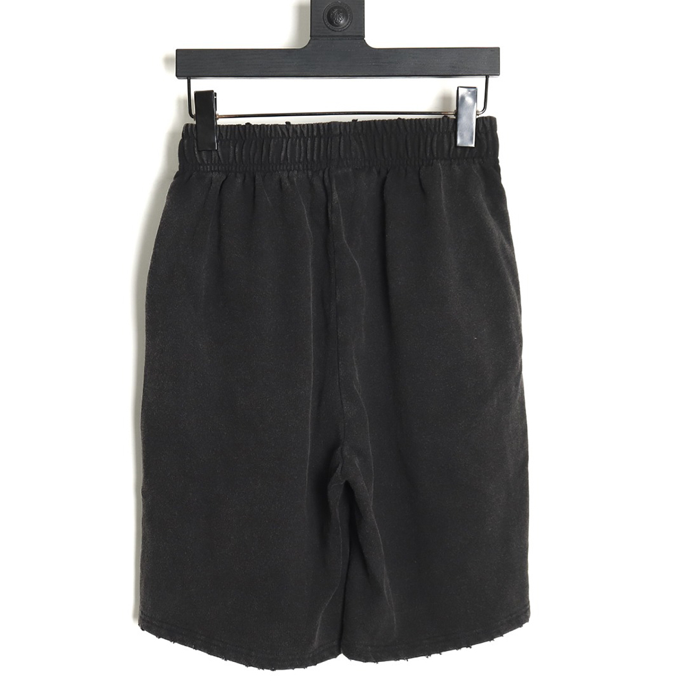 Balenciaga 23SS washed double B embroidered shorts