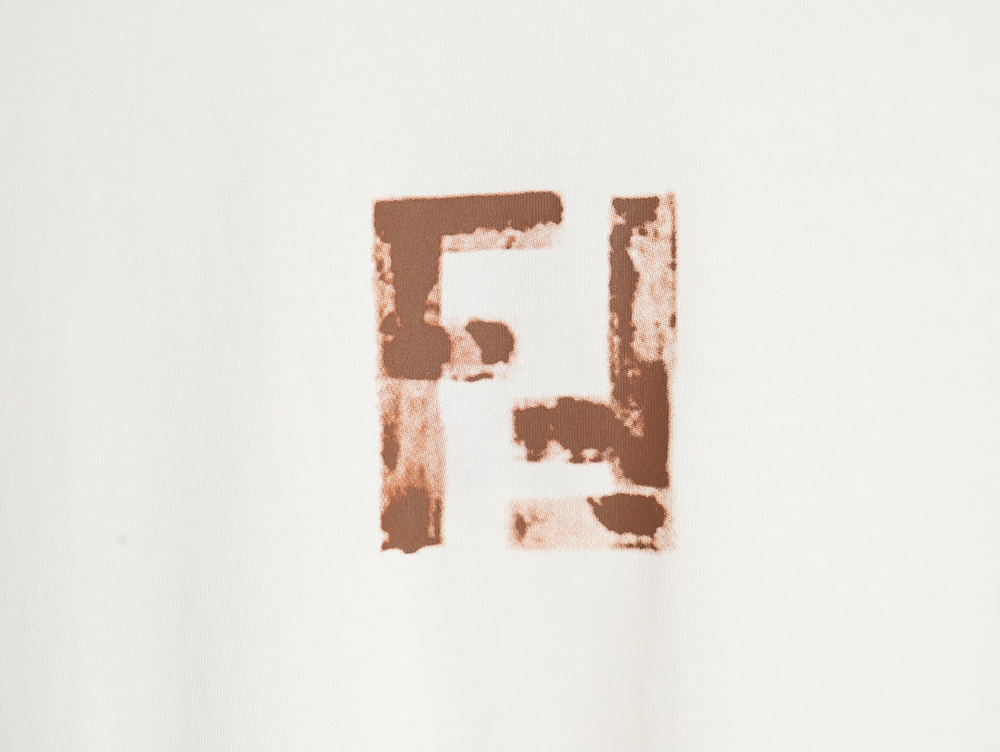 Fendi 24ss double F letter hand-painted gradient short-sleeved T-shirt