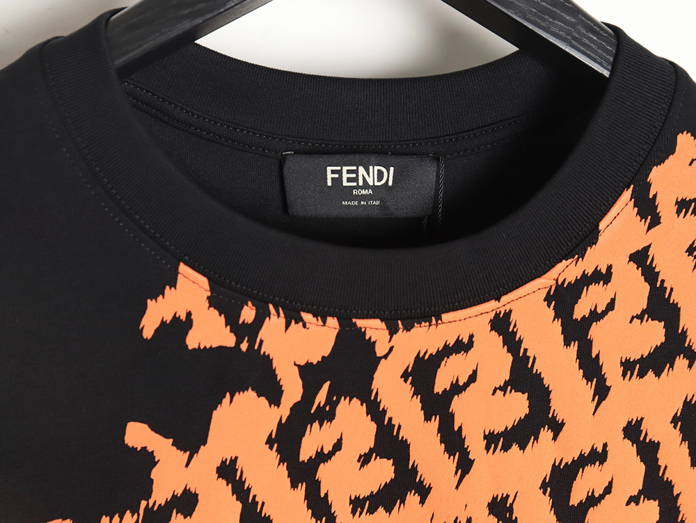 Fendi 24SS double F irregular ink-splashed print short-sleeved T-shirt_TSK1