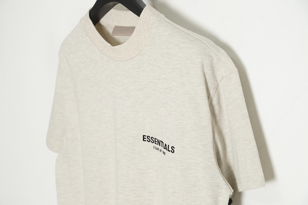 Fear of God essential double-row flocked letter short-sleeved T-shirt