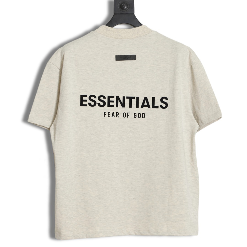Fear of God essential double-row flocked letter short-sleeved T-shirt