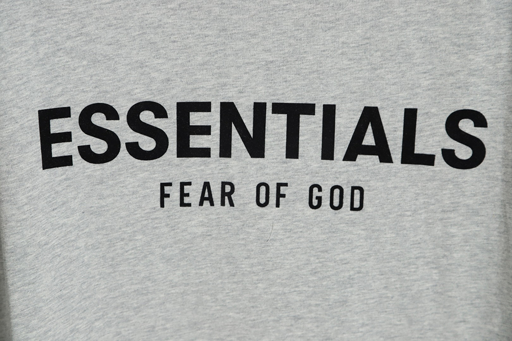 Fear of God essential double-row flocked letter short-sleeved T-shirt_TSK1