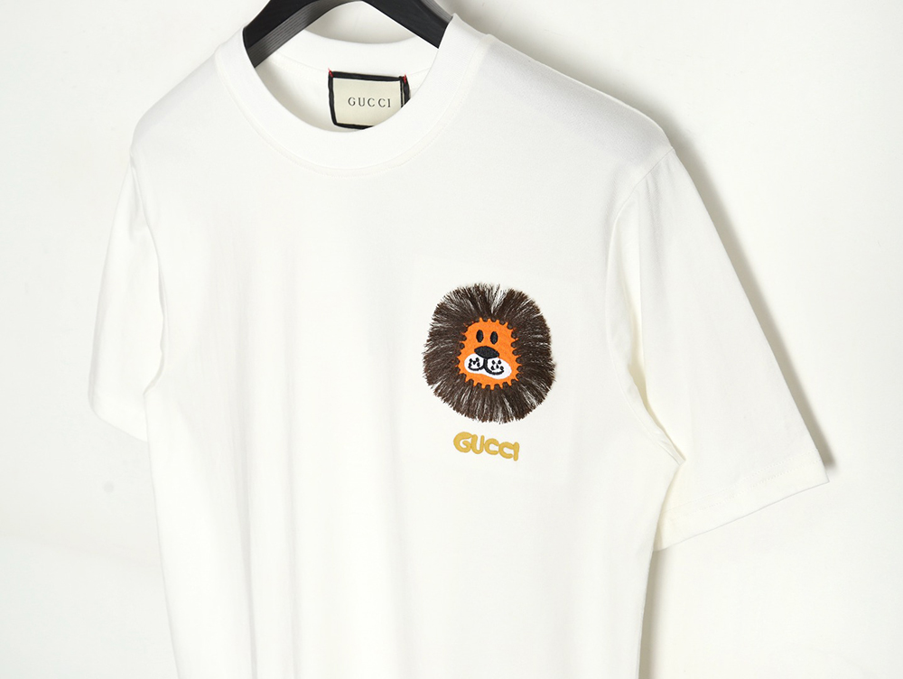 Gucci tiger head LOGO embroidered short sleeves