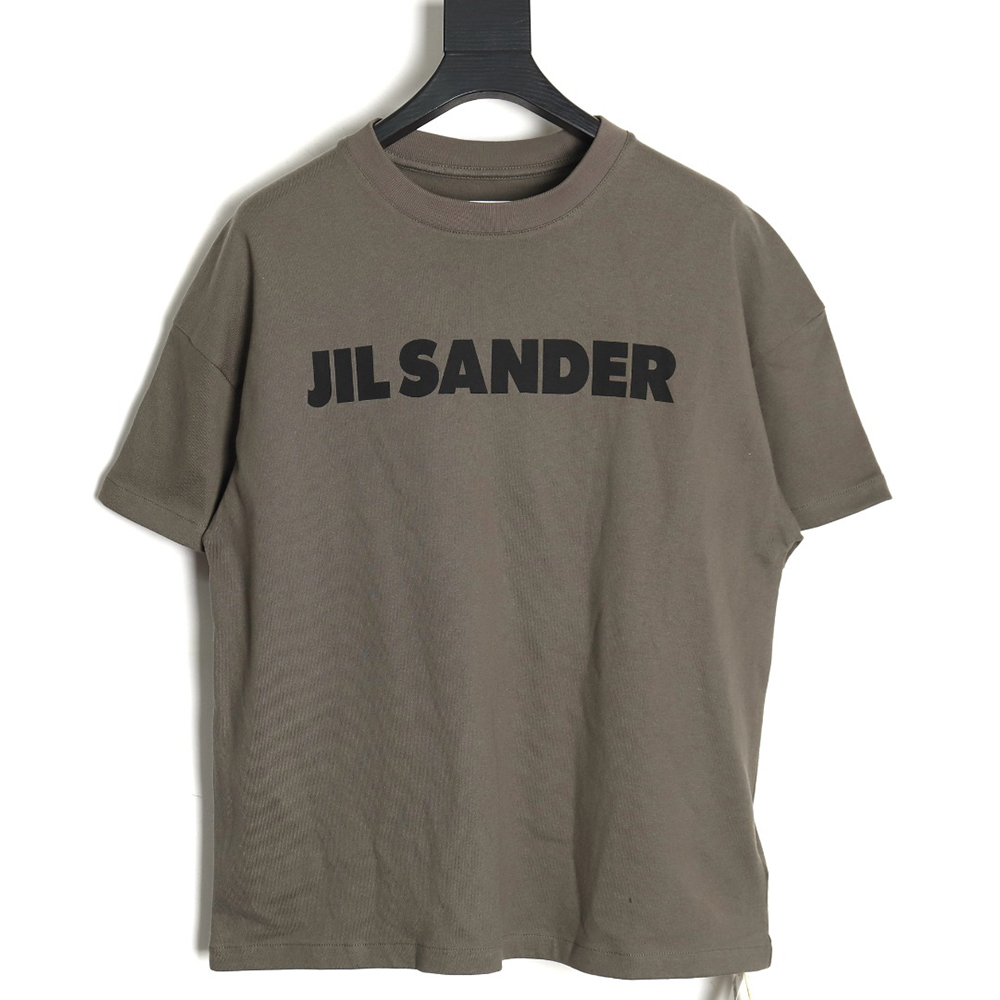 JIL SANDER 24SS gray-green letter print short-sleeved T-shirt