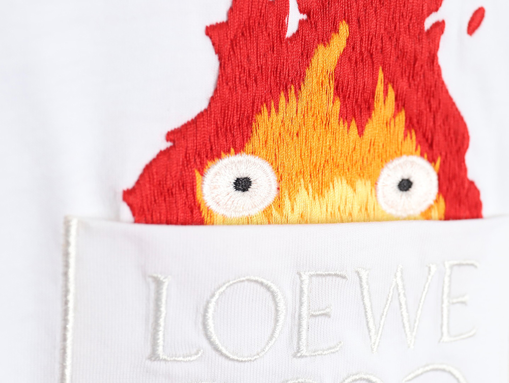 Loewe Totoro Limited Edition Pocket Embroidered Short Sleeve T-Shirt