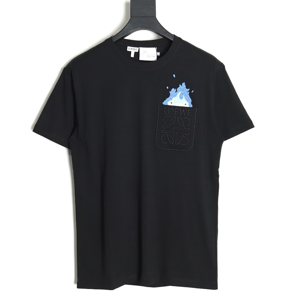 Loewe Totoro Limited Edition Pocket Embroidered Short Sleeve T-Shirt_TSK1
