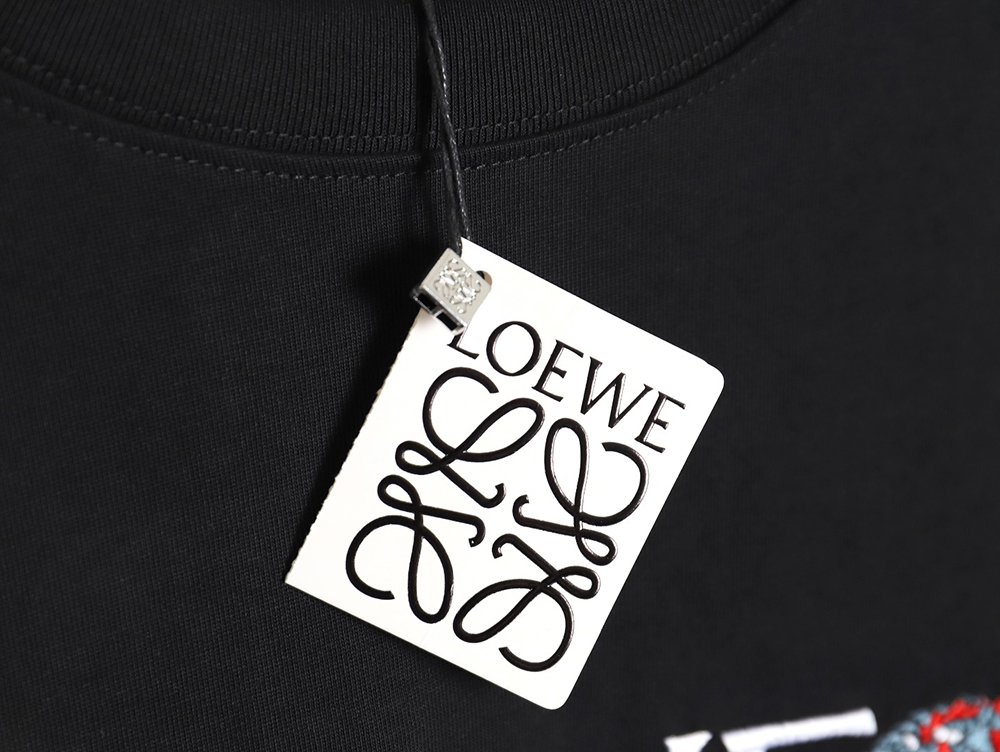 Loewe 24ss Dragon Year Limited Edition Logo Embroidered Short Sleeve T-shirt_TSK1