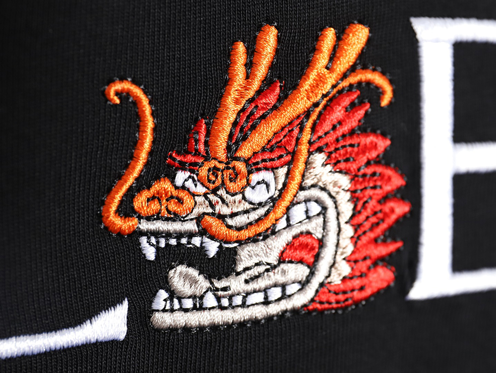 Loewe 24ss Dragon Year Limited Edition Logo Embroidered Short Sleeve T-shirt_TSK1