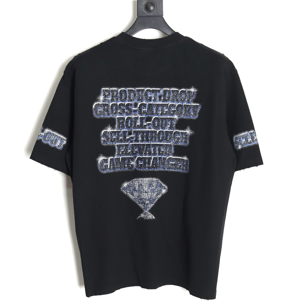 Balenciaga 24SS diamond letter print short-sleeved T-shirt
