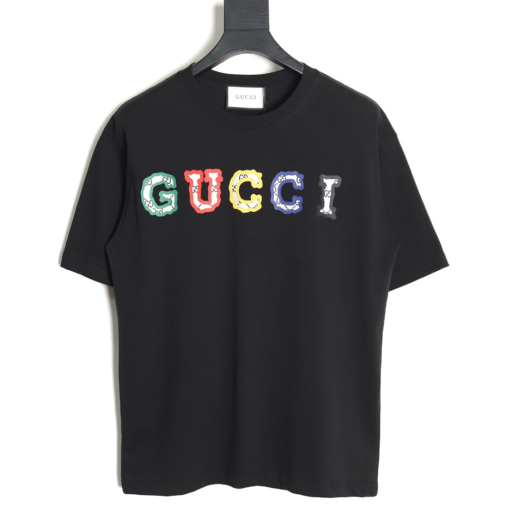 Gucci 24SS colorful lettering short-sleeved T-shirt_TSK1