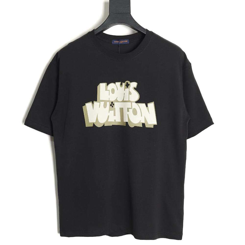 Louis Vuitton LV 24SS shadow letter short-sleeved T-shirt_TSK1